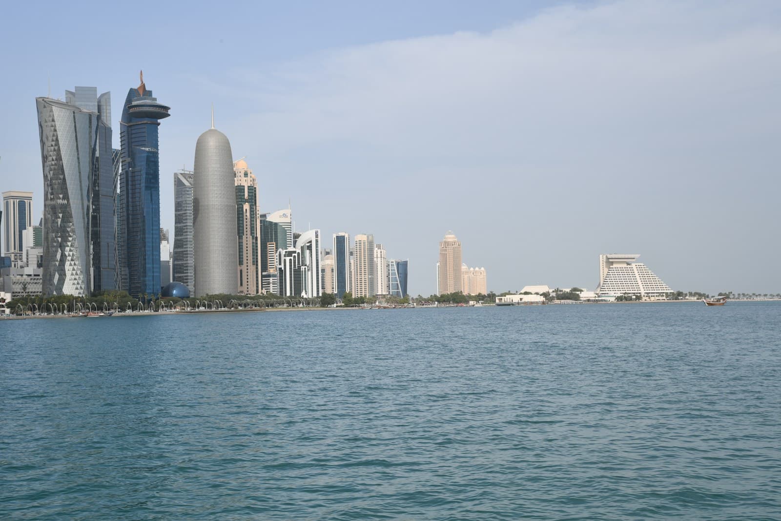 West Bay's skyline across the water in Doha